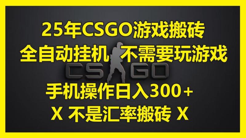 25年CSGO游戏搬砖，全自动挂机，不需要玩游戏，手机操作日入300+。(不是汇率搬砖)-副业宝典