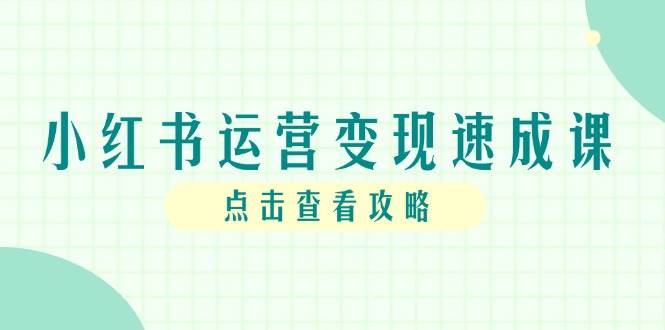 小红书运营变现速成课，账号搭建到暴力起号，个人IP全流程指南-副业宝典