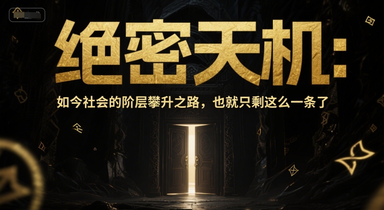 付费文章：绝密天机：如今社会的阶层攀升之路，也就只剩这么一条了-副业宝典
