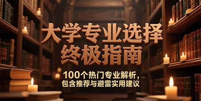 付费文：大学专业选择终极指南,100个热门专业解析,包含推荐与避雷实用建议-副业宝典