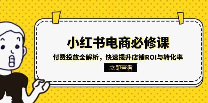 小红书电商必修课：付费投放全解析，快速提升店铺ROI与转化率-副业宝典