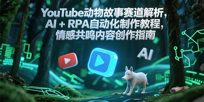 YouTube动物故事赛道解析，AI+RPA自动化制作教程，情感共鸣内容创作指南-副业宝典