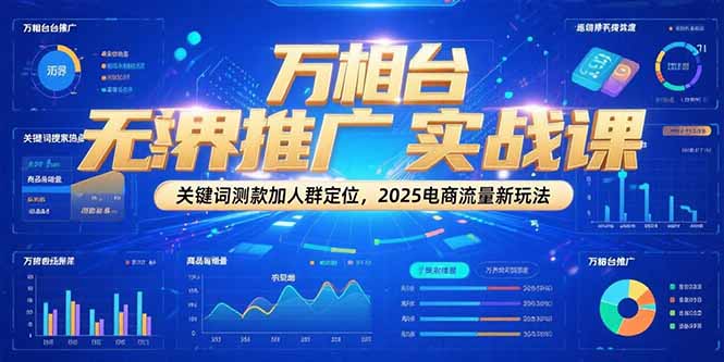 万相台无界推广实战课，关键词测款加人群定位，2025电商流量新玩法-副业宝典