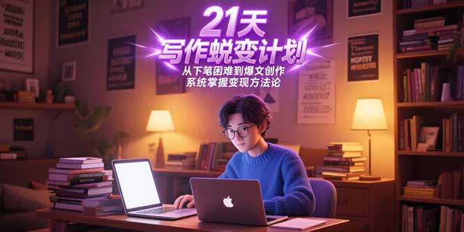 21天写作蜕变计划，从下笔困难到爆文创作，系统掌握变现方法论-副业宝典