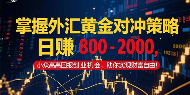 掌握外汇黄金对冲策略，日赚 800 – 2000，小众高回报创业机会，助你实…-副业宝典