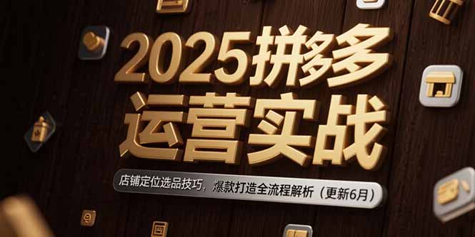 2025拼多多运营实战：店铺定位选品技巧，爆款打造全流程解析(更新6月-副业宝典