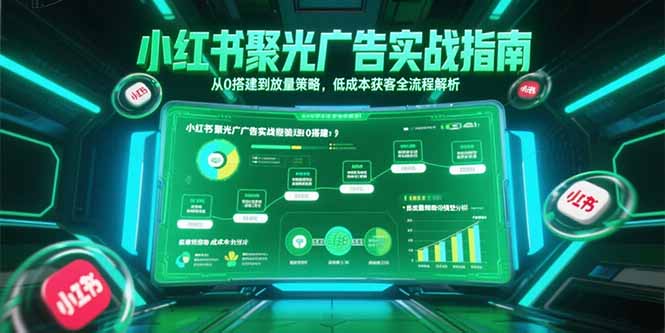 小红书聚光广告实战指南，从0搭建到放量策略，低成本获客全流程解析-副业宝典