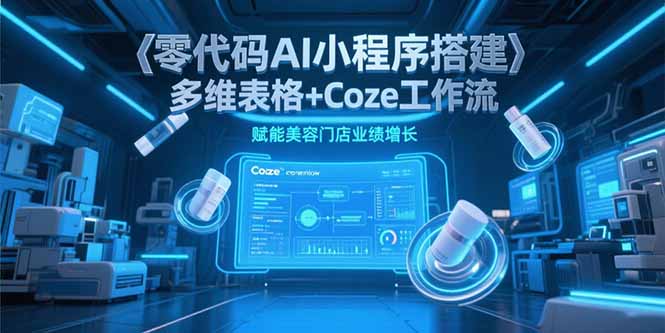 零代码AI小程序搭建，多维表格+Coze工作流，赋能美容门店业绩增长-副业宝典