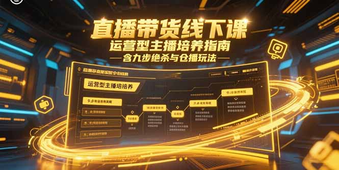 直播带货线下课，运营型主播培养指南，含九步绝杀与仓播玩法-副业宝典