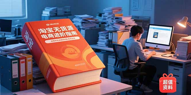 淘宝无货源电商进阶指南，包含新人课、进阶课，配套资料，蓝海选品等-副业宝典