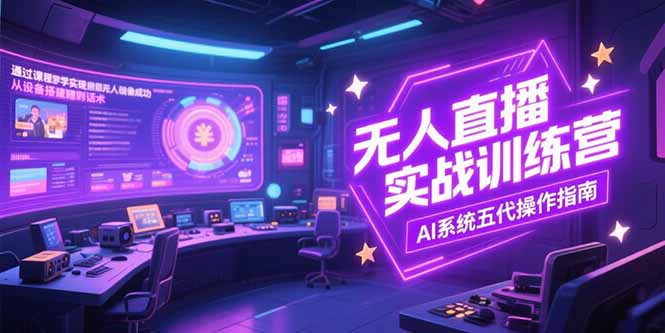 无人直播实操训练营，从设备搭建到话术，AI系统五代操作指南(7月更新-副业宝典