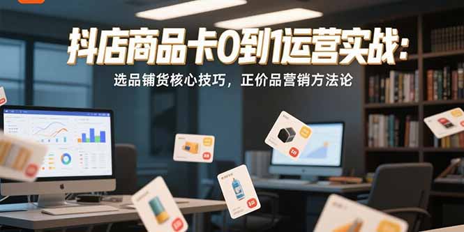 抖店商品卡0到1运营实战：选品铺货核心技巧，正价品营销方法论-副业宝典
