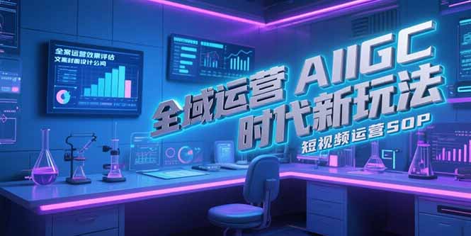 全域运营AIGC时代新玩法，文案封面设计公式，短视频运营SOP-副业宝典