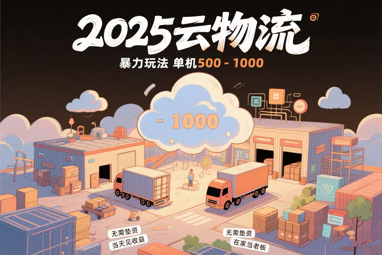 云物流赚差价，项目纯利润500~1000，无需垫资，当天到账。不需要有车，…-副业宝典