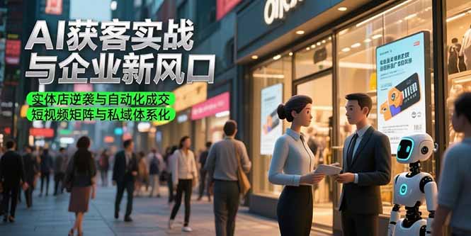 AI获客实战与企业新风口，实体店逆袭与自动化成交 短视频矩阵与私域体系化-副业宝典