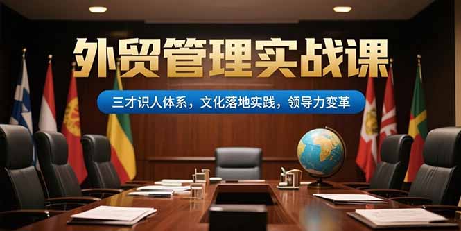 外贸管理实战课，三才识人体系，文化落地实践，领导力变革-副业宝典