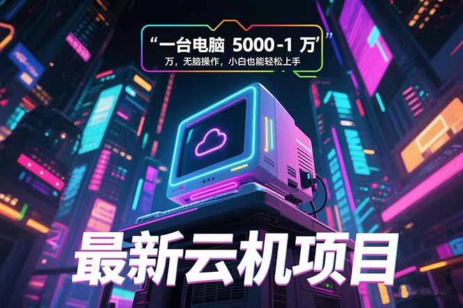 最新云机项目 一台电脑5000到10000 无脑操作小白也能轻松上手-副业宝典