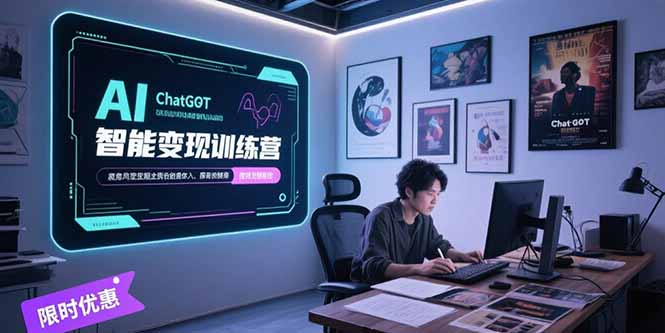 AI智能变现训练营，ChatGPT写作变现，电影解说制作，图文带货方法论-副业宝典