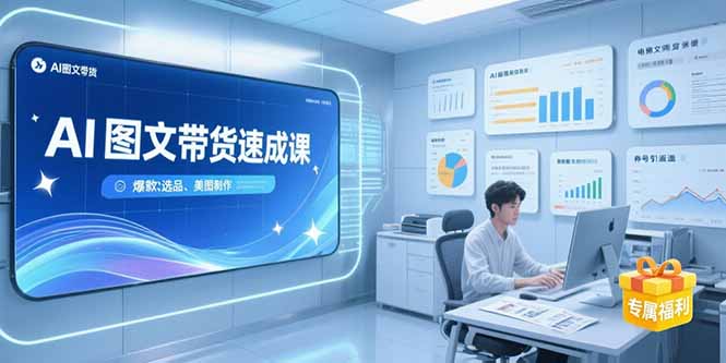 AI图文带货速成课，养号引流秘籍，爆款选品策略，美图制作全流程-副业宝典