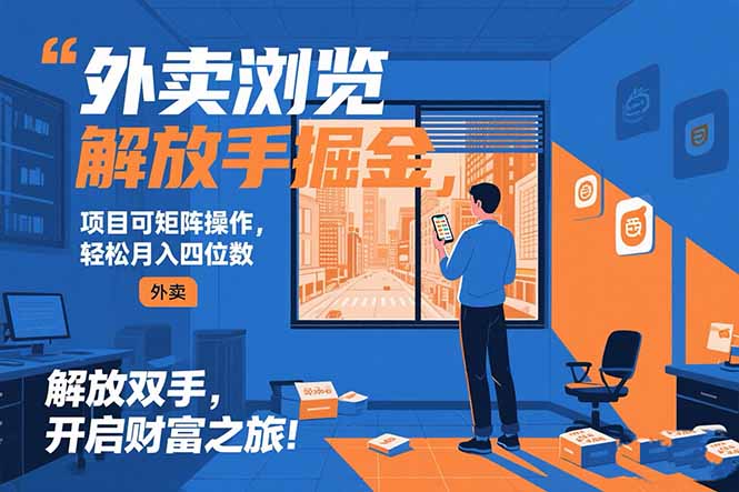 外卖浏览掘金项目 可矩阵操作 轻松日入500+-副业宝典