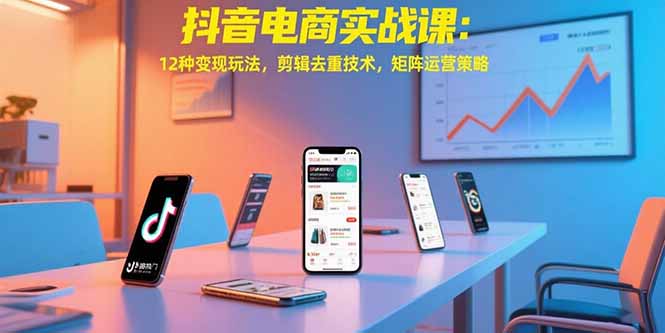抖音电商实战课：12种变现玩法，剪辑去重技术，矩阵运营策略-副业宝典