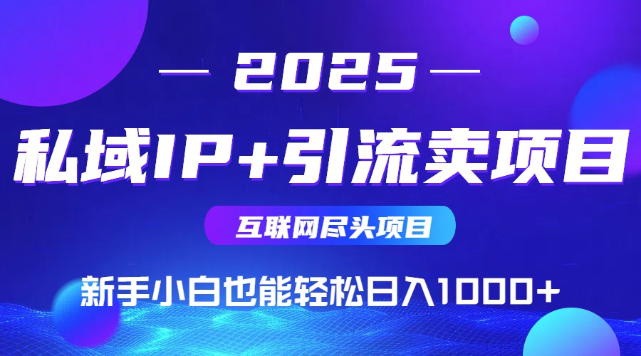2025网创尽头项目，私域IP+引流，新手小白也能在家日入1000+-副业宝典