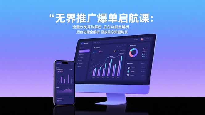 无界推广爆单启航课：流量分发算法解密 后台功能全解析 投放前必知避坑点-副业宝典