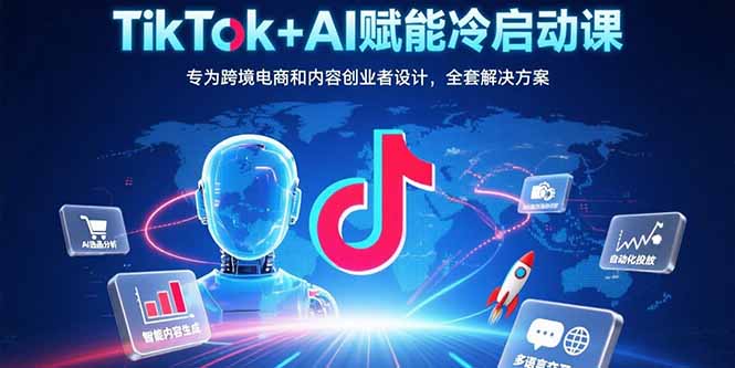 TikTok+AI赋能冷启动课：专为跨境电商和内容创业者设计，全套解决方案-副业宝典