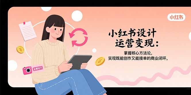 小红书设计运营变现：掌握核心方法论，实现既能创作又能接单的商业闭环-副业宝典