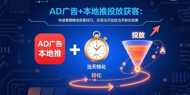 AD广告+本地推投放获客：快速掌握精准获客技巧，实现当天投放当天转化效果-副业宝典