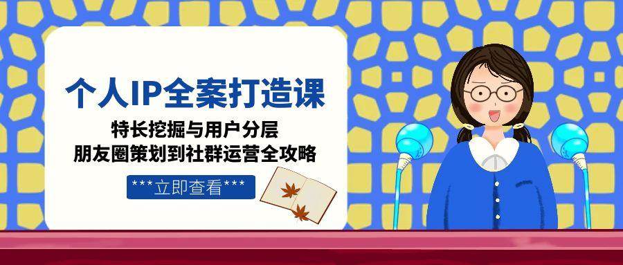 个人IP全案打造课，特长挖掘与用户分层，朋友圈策划到社群运营全攻略-副业宝典