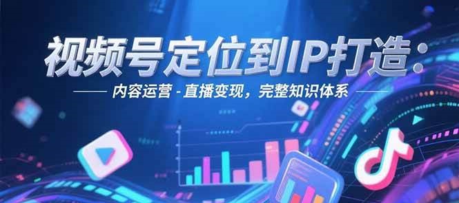 视频号定位到IP打造：账号搭建-内容运营-直播变现，完整知识体系-副业宝典