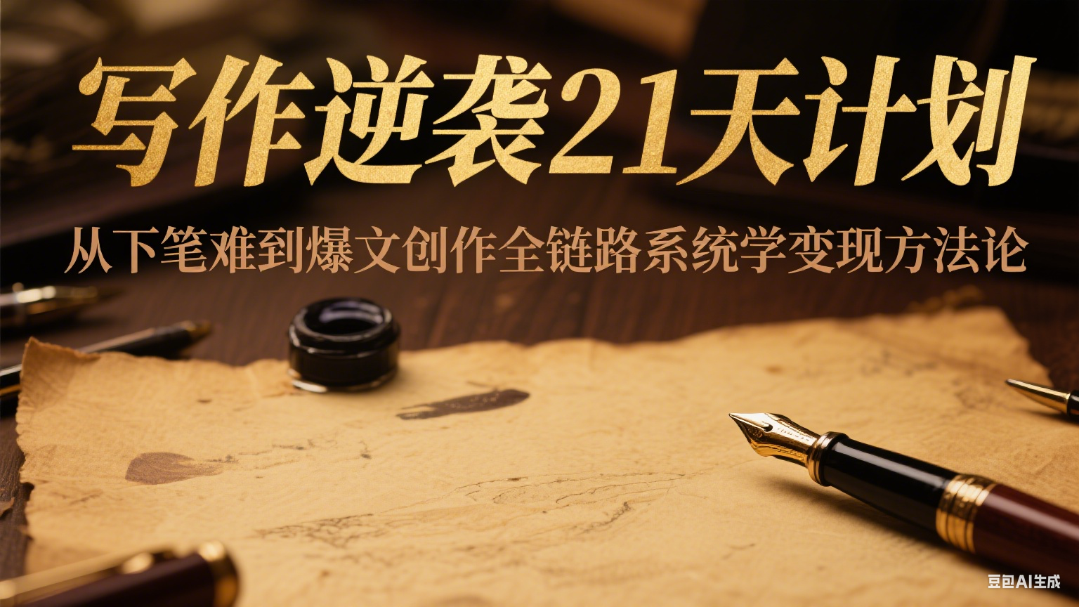 写作逆袭21天计划：从下笔难到爆文创作全链路系统学变现方法论-副业宝典