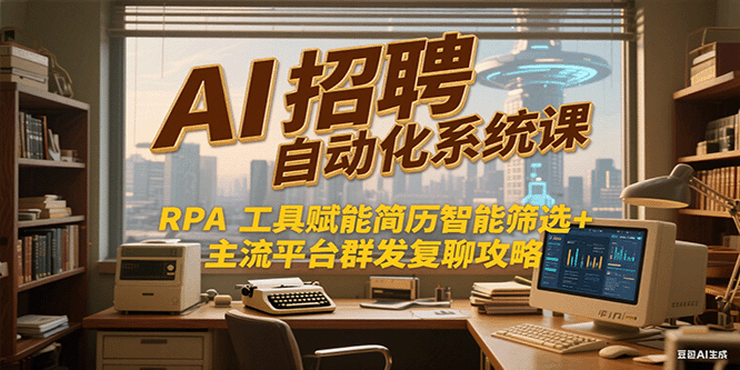 AI招聘自动化系统课，RPA工具赋能简历智能筛选+主流平台群发复聊全攻略-副业宝典