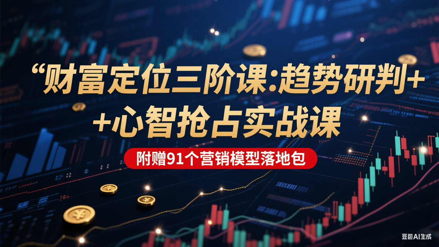 财富定位三阶：趋势研判 + 心智抢占实战课，附赠91个营销模型落地包-副业宝典