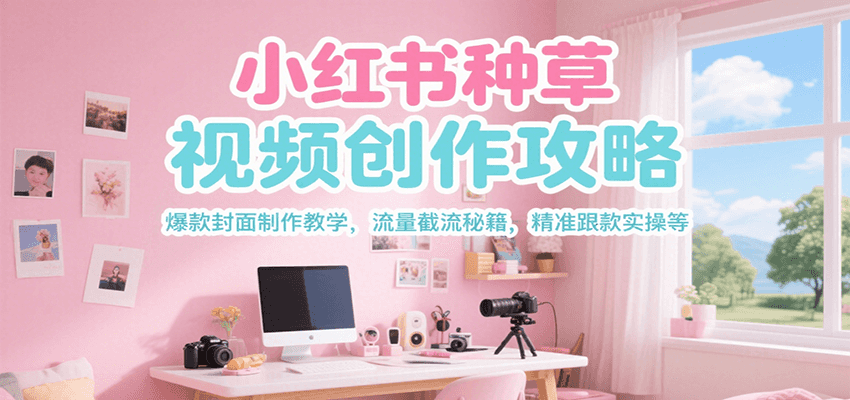 小红书种草视频创作攻略，爆款封面制作教学 ，流量截流秘籍 ，精准跟款实操等-副业宝典