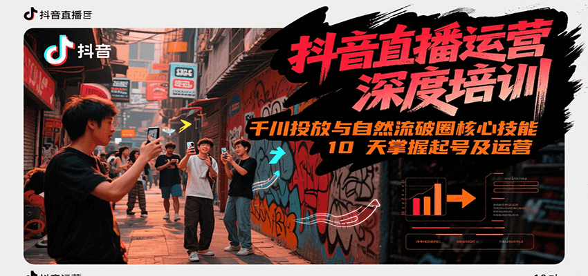抖音直播运营深度培训，千川投放与自然流核心技能，10天掌握起号及运营(6-7月新课)-副业宝典