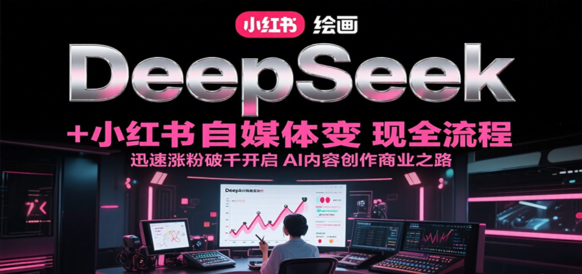 DeepSeek绘画+小红书自媒体变现全流程，迅速涨粉破千开启AI内容创作商业之路-副业宝典