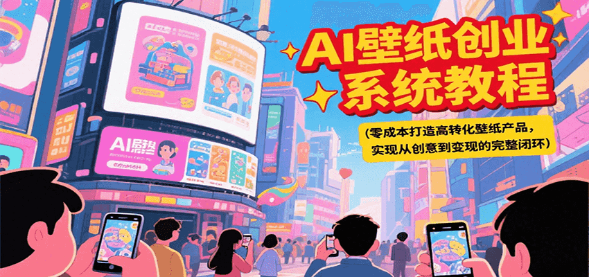 AI壁纸创业系统教程，零成本打造高转化壁纸产品，实现从创意到变现的完整闭环-副业宝典