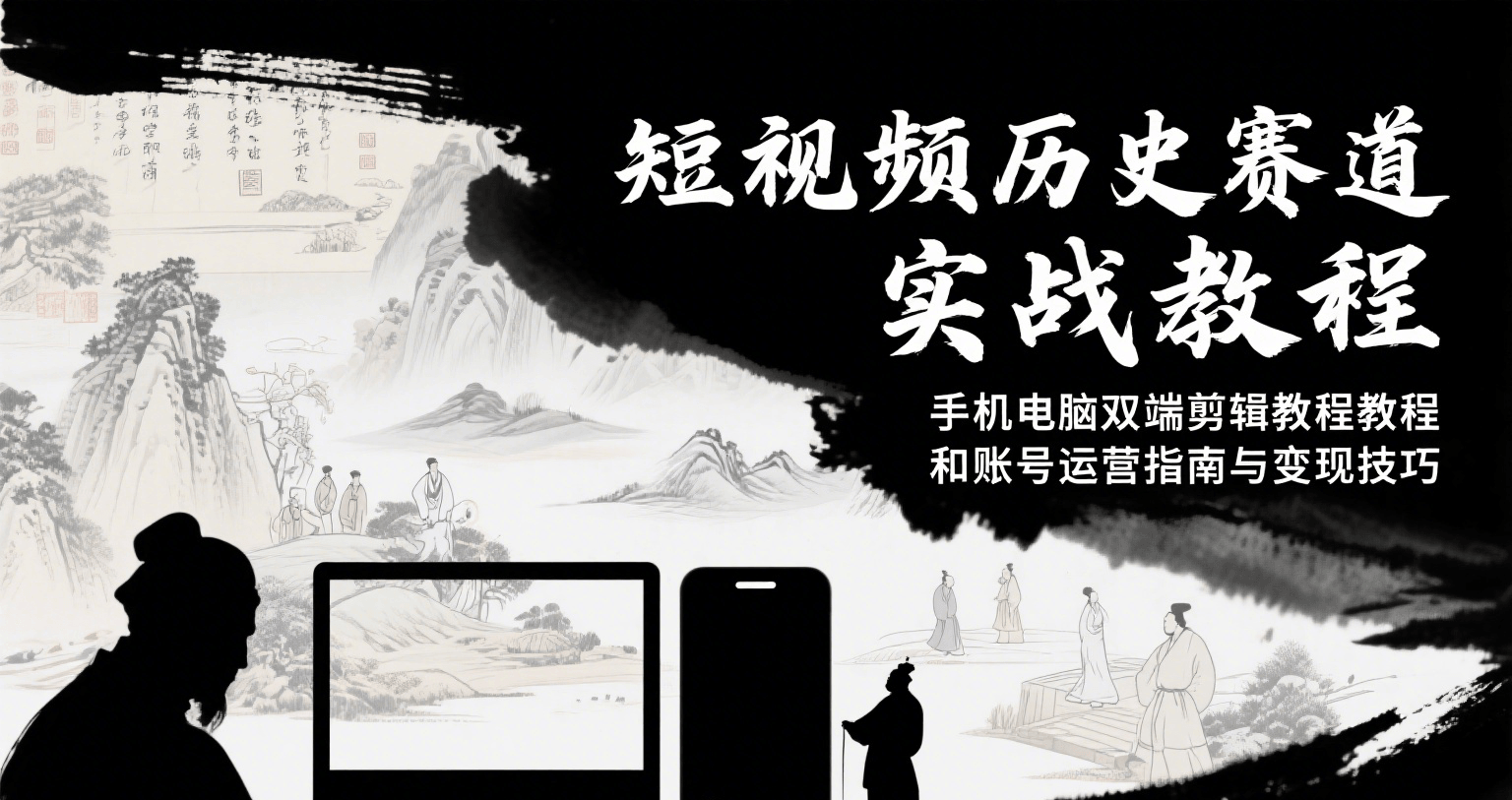 短视频历史赛道实战教程，手机电脑双端剪辑教程和账号运营指南与变现技巧-副业宝典