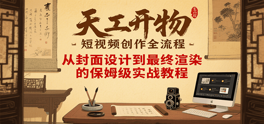 天工开物短视频创作全流程，从封面设计到最终渲染的保姆级实战教程-副业宝典
