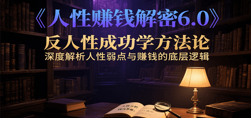 人性赚钱解密6.0，反人性成功学方法论，深度解析人性弱点与赚钱的底层逻辑-副业宝典