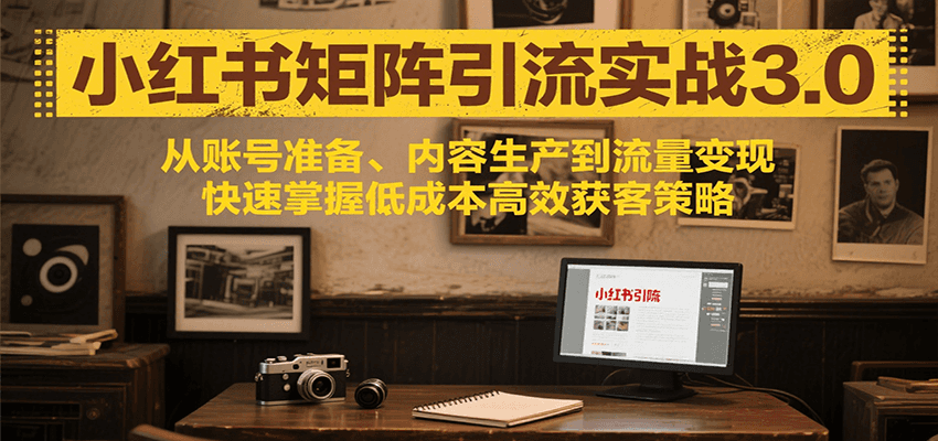 小红书矩阵引流3.0，从账号准备、内容生产到流量变现，快速掌握低成本高效获客策略-副业宝典