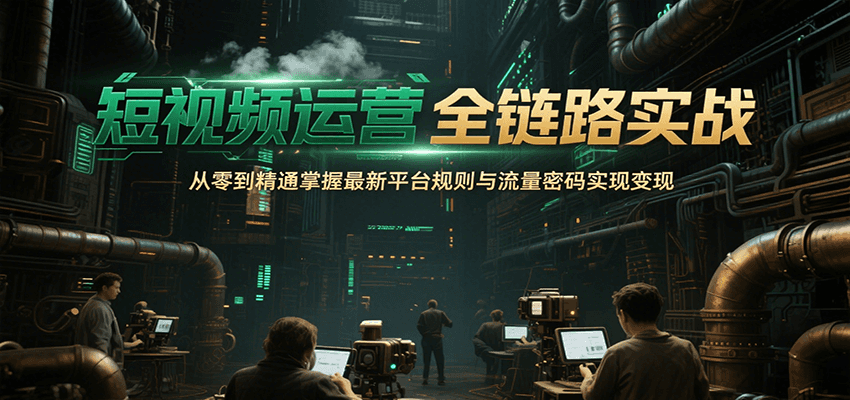 短视频运营全链路实战，从零到精通掌握最新平台规则与流量密码实现变现-副业宝典