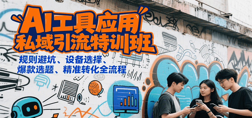 AI工具应用私域引流特训班，规则避坑、设备选择、爆款选题、精准转化全流程-副业宝典