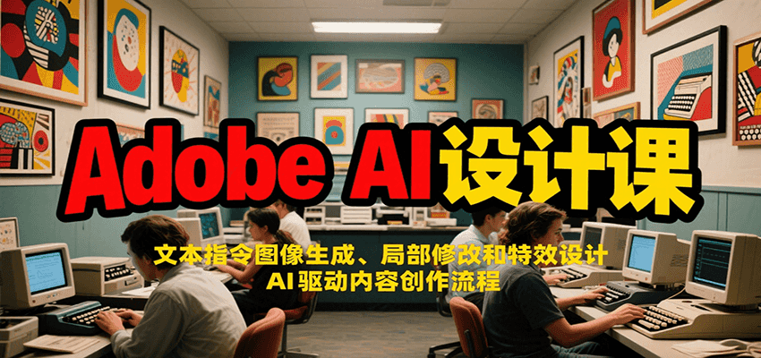 Adobe AI设计课：文本指令图像生成、局部修改和特效设计，AI驱动内容创作流程-副业宝典