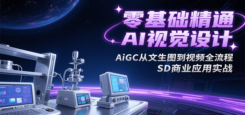 零基础精通AI视觉设计，AiGC从文生图到视频全流程，SD商业应用实战-副业宝典