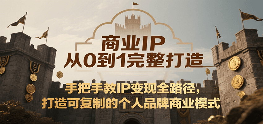 商业IP从0到1完整打造，手把手教IP变现全路径，打造可复制的个人品牌商业模式-副业宝典
