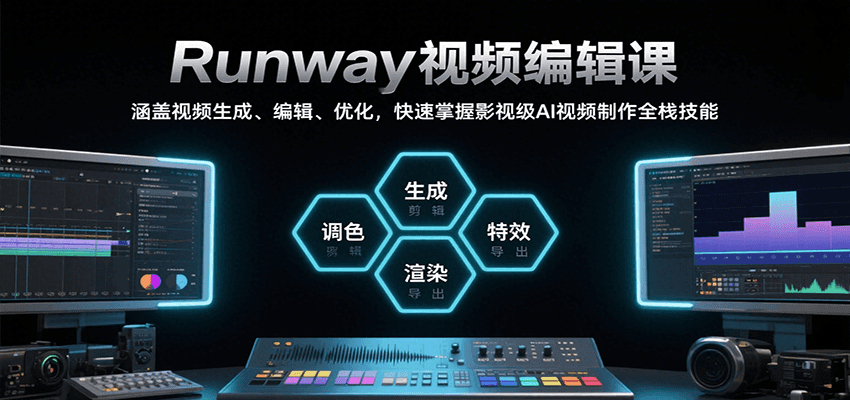 Runway视频编辑课，涵盖视频生成、编辑、优化，快速掌握影视级AI视频制作全栈技能-副业宝典