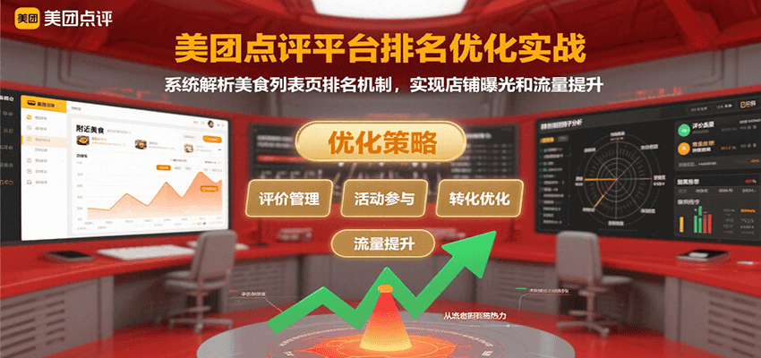 美团点评平台排名优化实战，系统解析美食列表页排名机制，实现店铺曝光和流量提升-副业宝典